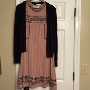 Pants Store pink navy Aztec dress. Medium Boho Anthropologie